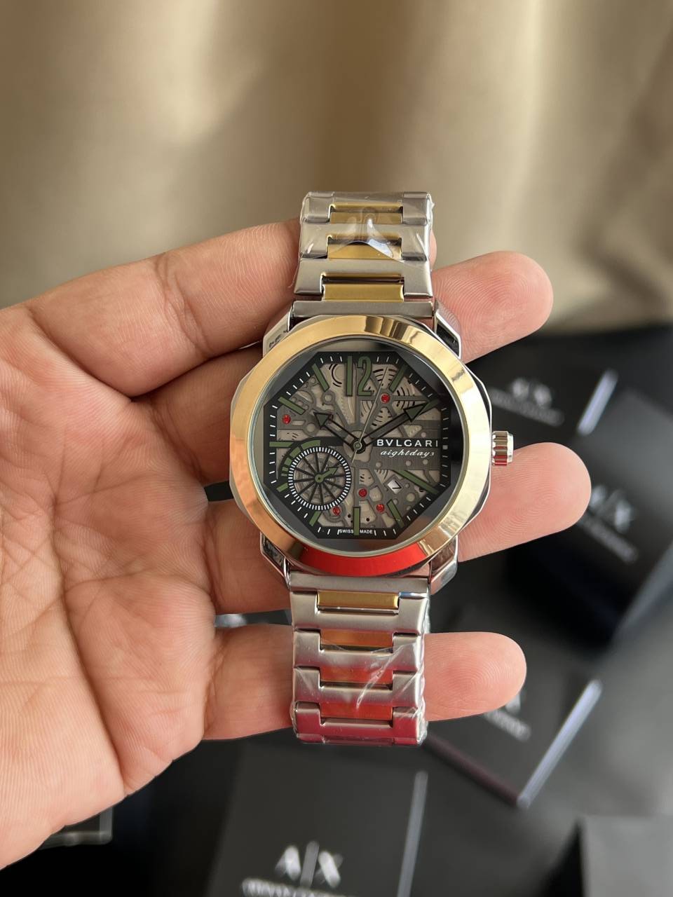 BVLGARI PREMIUM DUAL TONE METAL WATCH