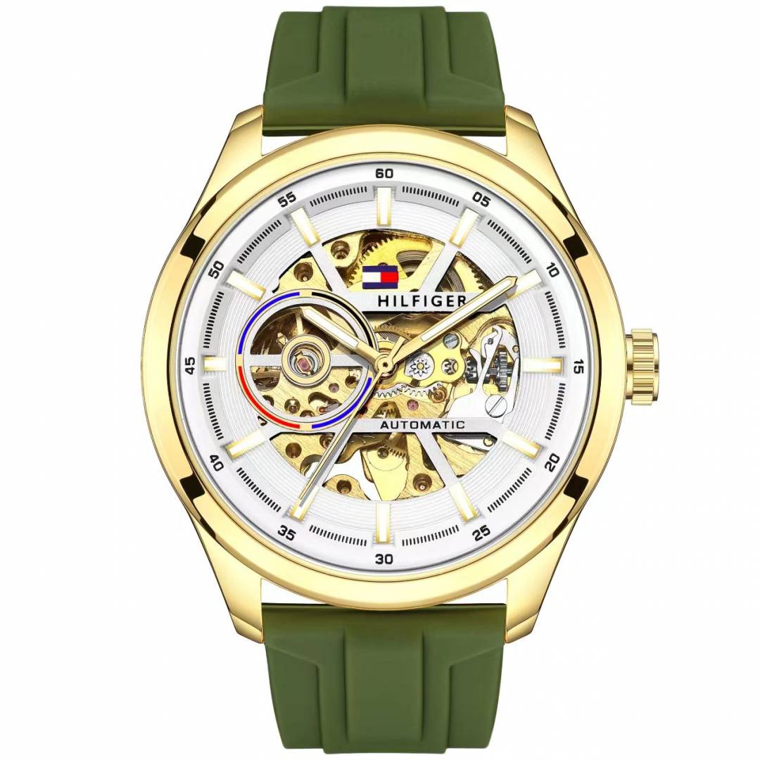 Tommmy Hilfige r Automatic Silicon Green-Gold-White