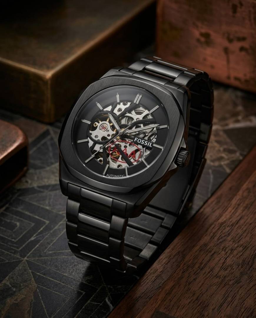 Fossi il Automatic Skeleton full black