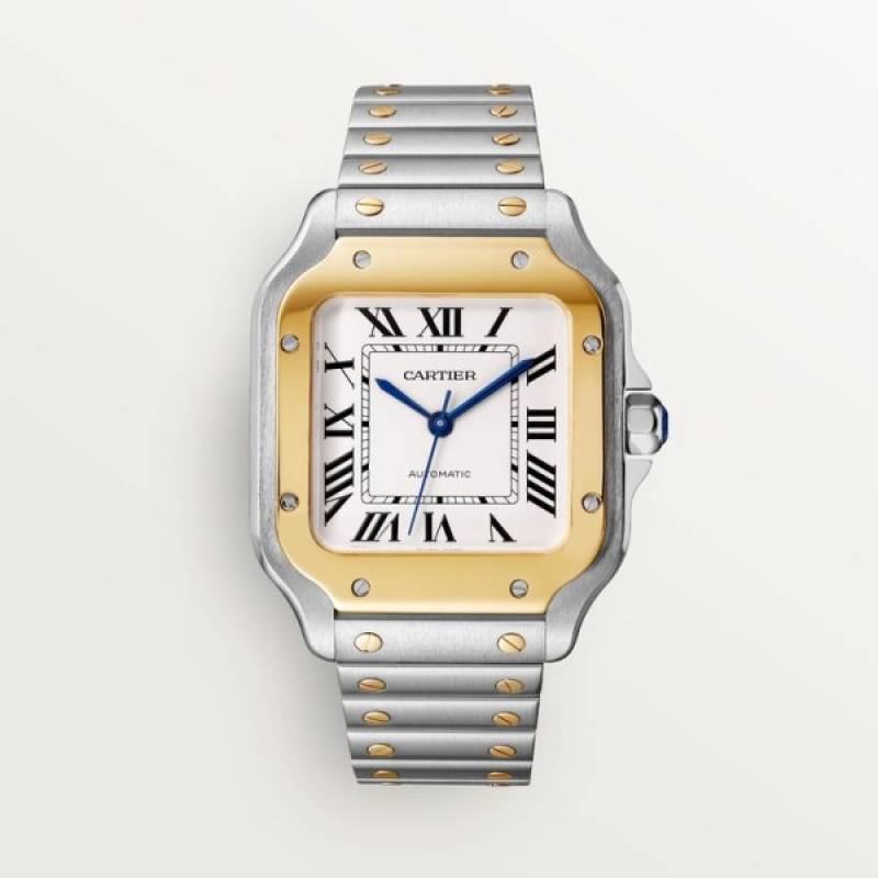 Cartiie r Santos Automatic 2 ton gold white