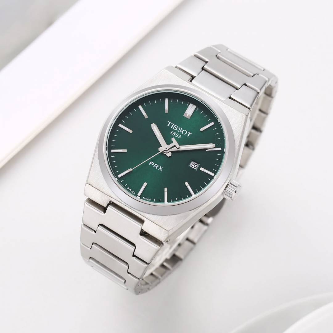 Tissoo t 1853 Prx Silver-Green Plain