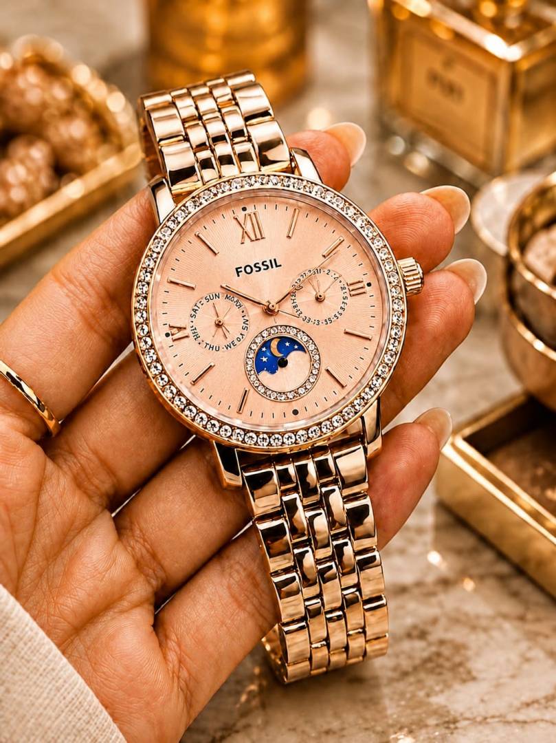 Fossiil Women Chronograph Sunmoon Rosegold