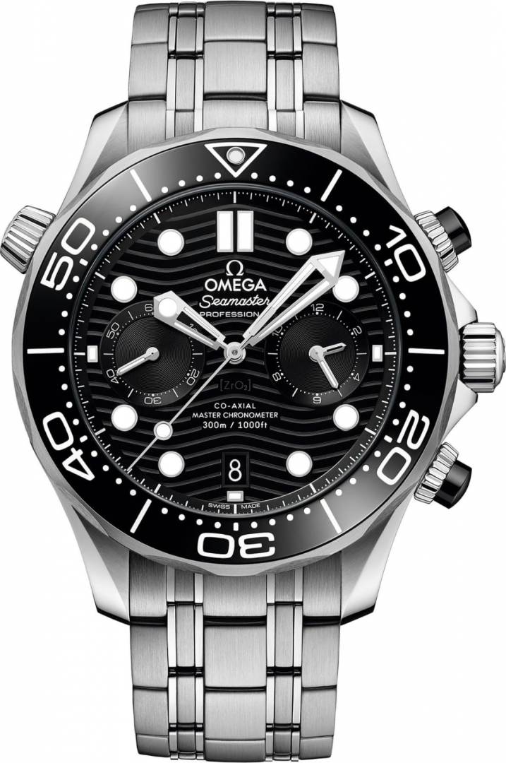 Omegg a Seamaster Diver 300M Co-Axial Master Chronometer Chronograph silver Black