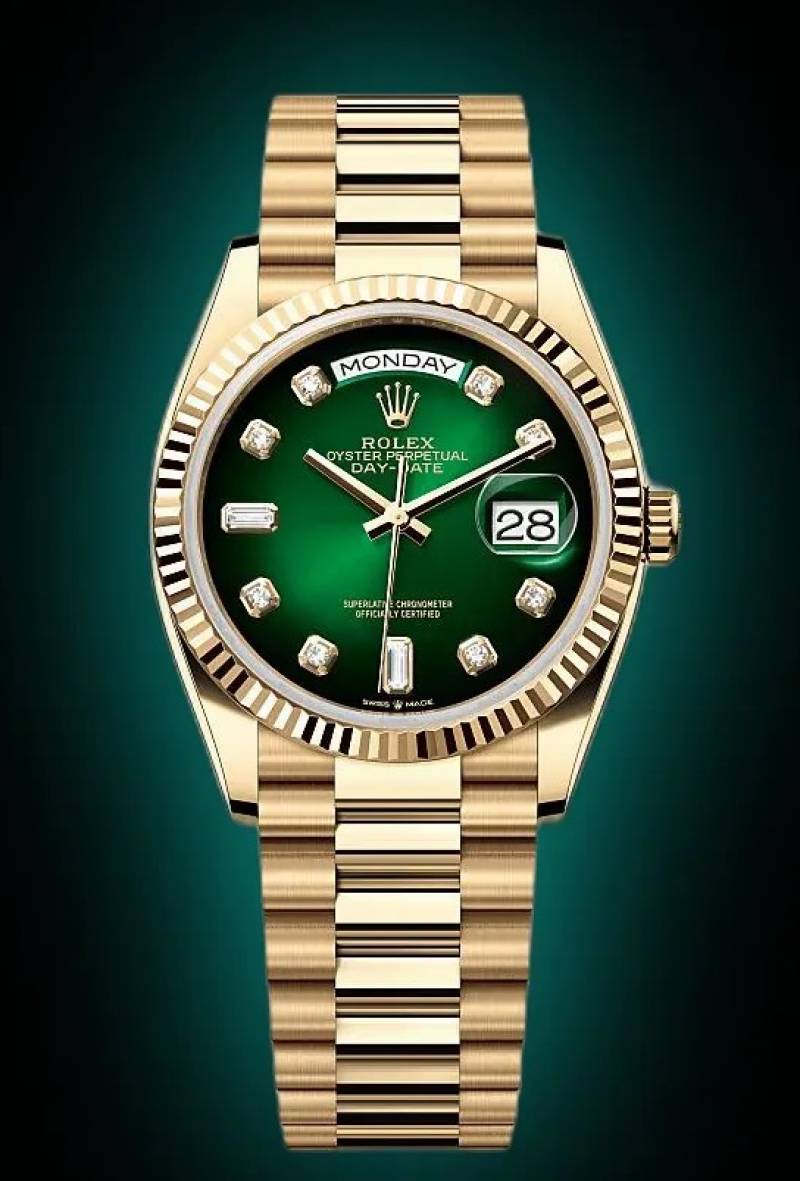ROLLEX DAYDATE GOLD GREEN DIAMOND DIAL 299