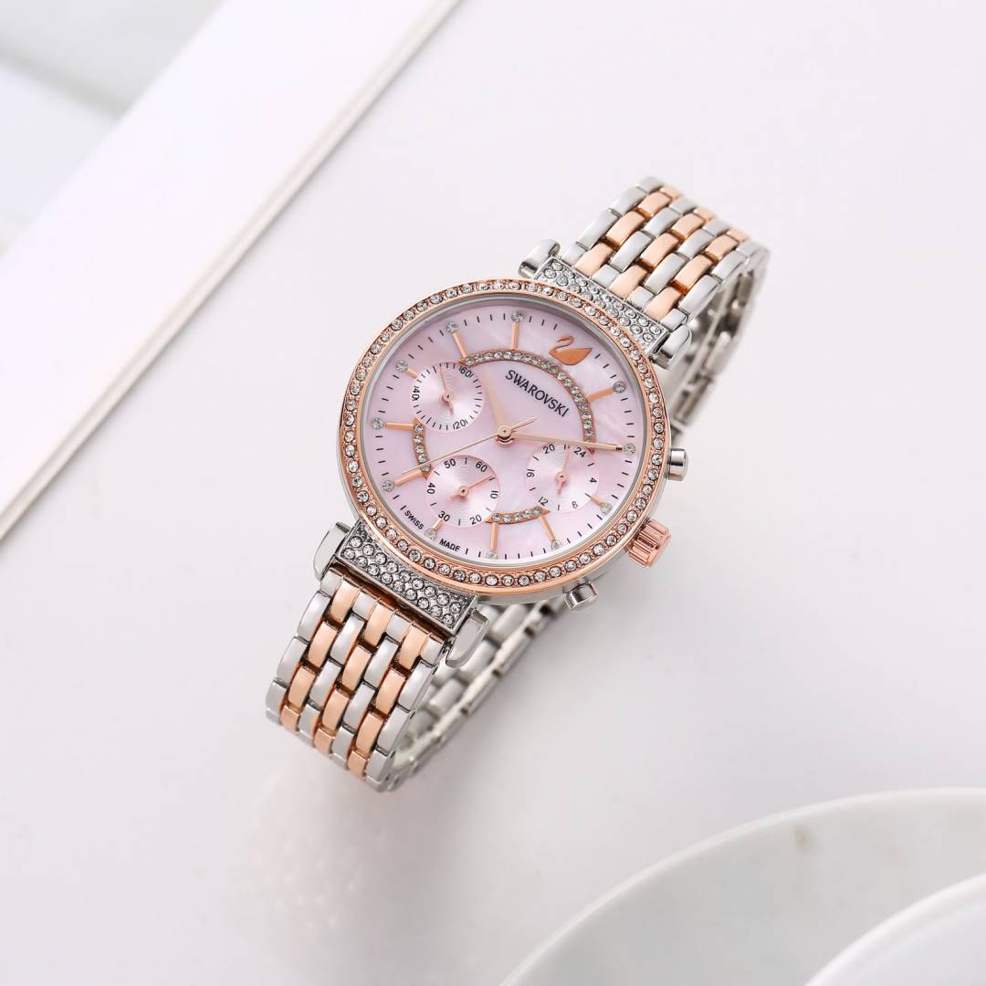 Swarovskk i Passage Chronograph 2Ton-Copper-Pink