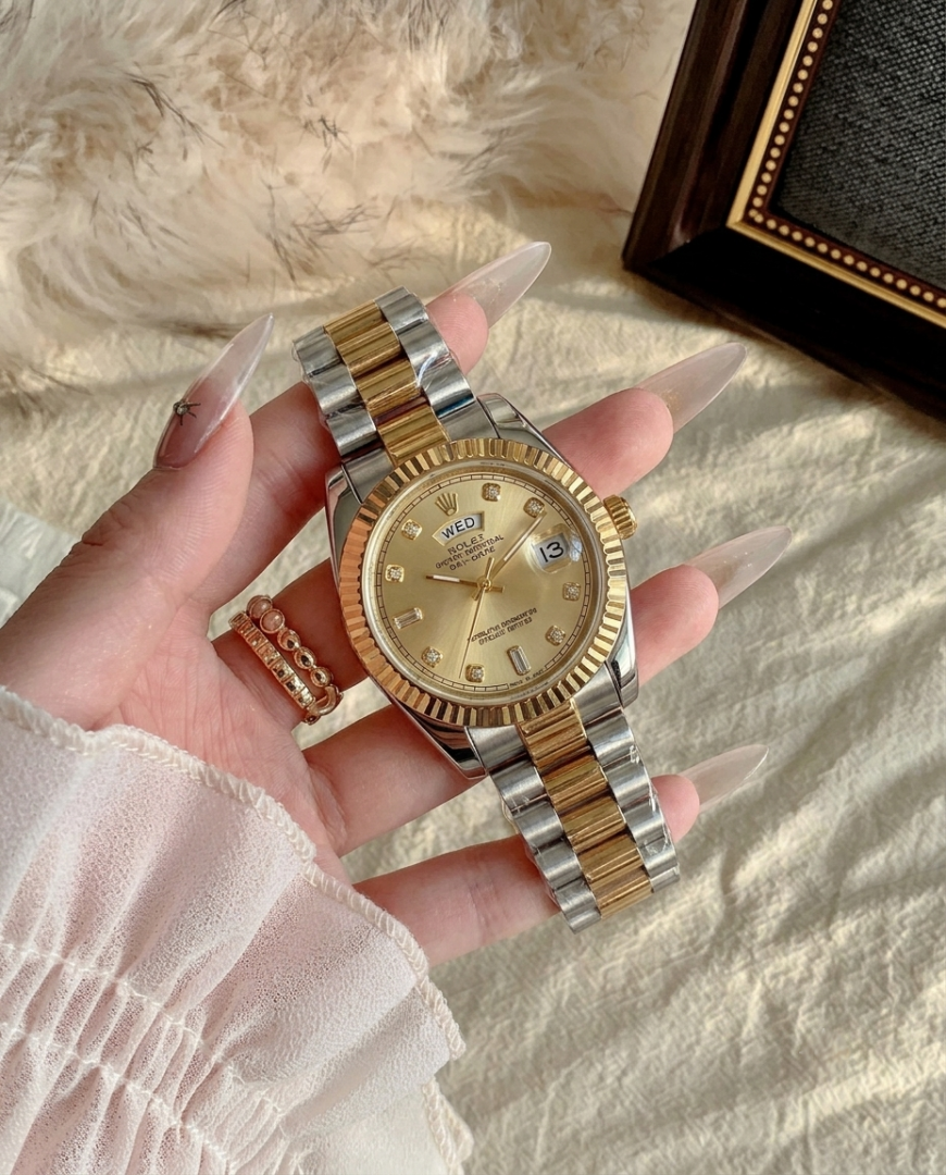 Rolee x Oyster Perpetual Day Date Diamond 2Ton Gold