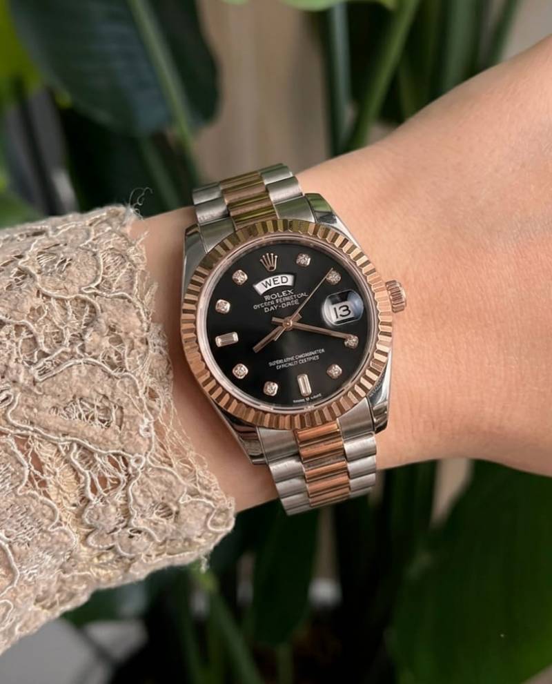 Rolee x Oyster Perpetual Day Date Diamond 2Ton Copper - Black