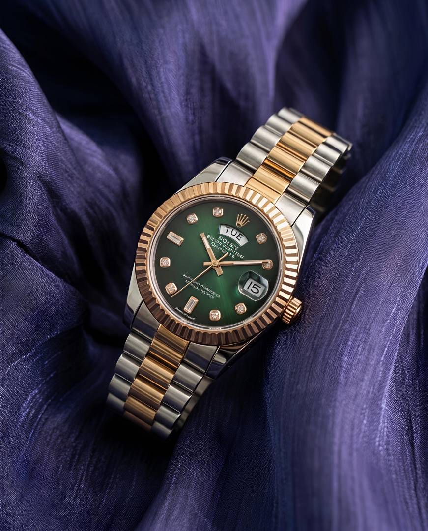 Rolee x Oyster Perpetual Day Date Diamond 2Ton Copper - Green