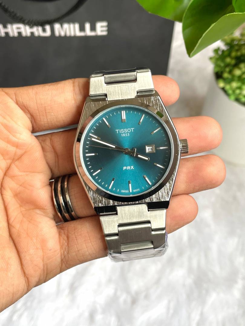 TISOT PRX QUARTZ SILVER BLUE AT104