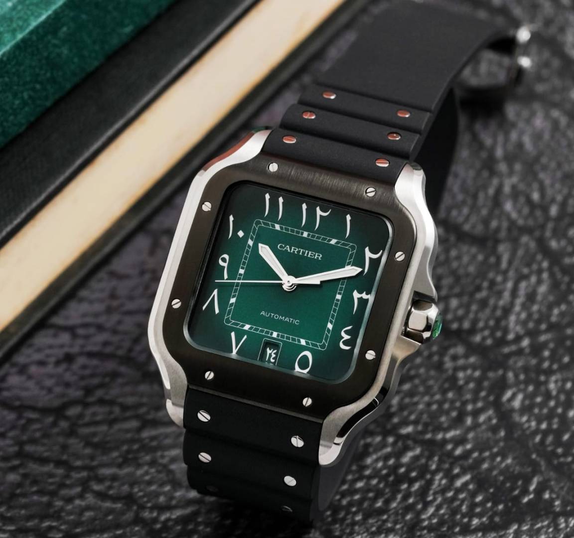 Cartiie r Santos Automatic black green arabic