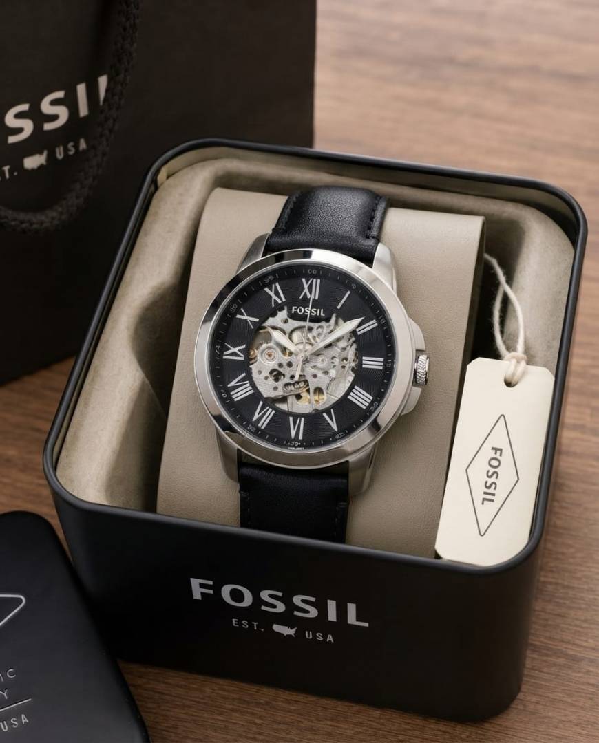 Fossii l Grant Automatic black silver Black
