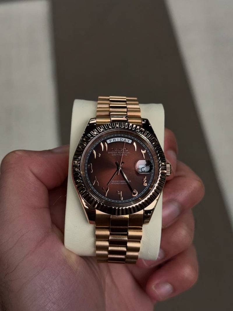 Seiko Oyster Perpetual Day Date Movment Like Automatic Copper-Brown-Arabic