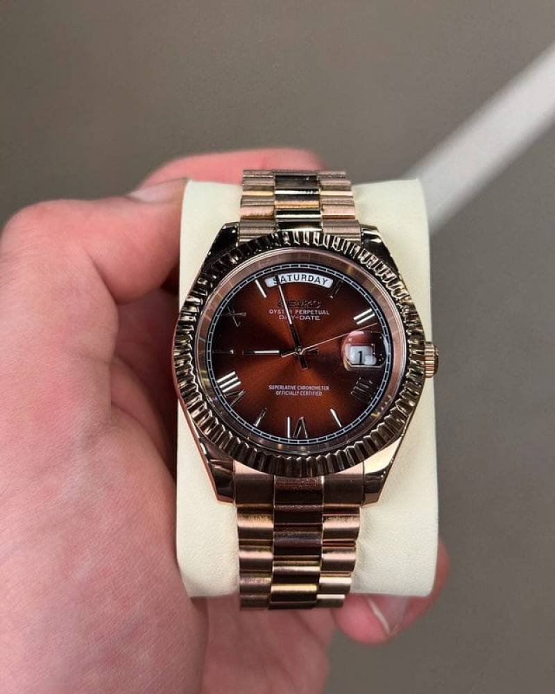 Seiko Oyster Perpetual Day Date Movment Like Automatic Copper-Brown