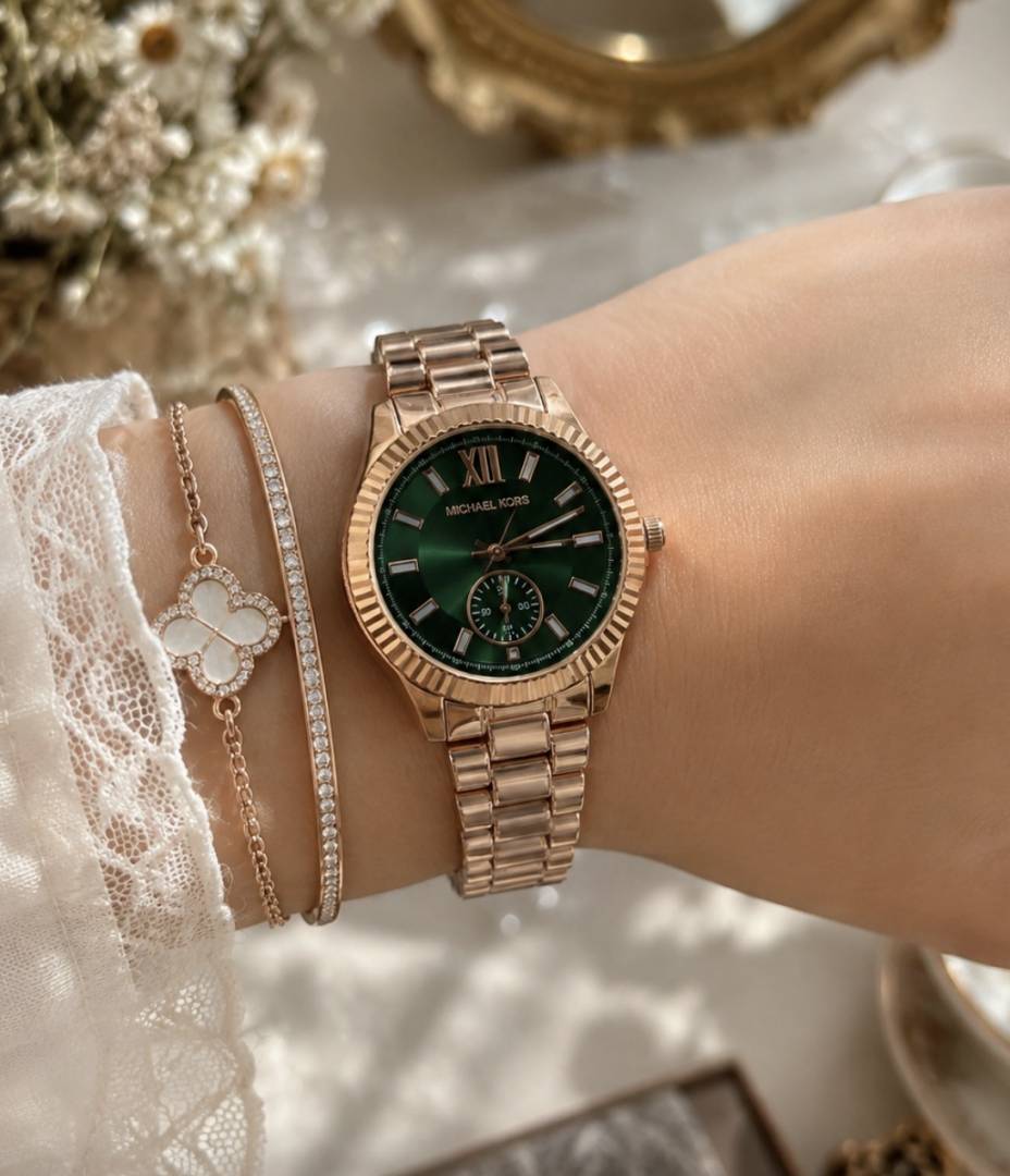 Michael l Kors Lennox Rosegold Green