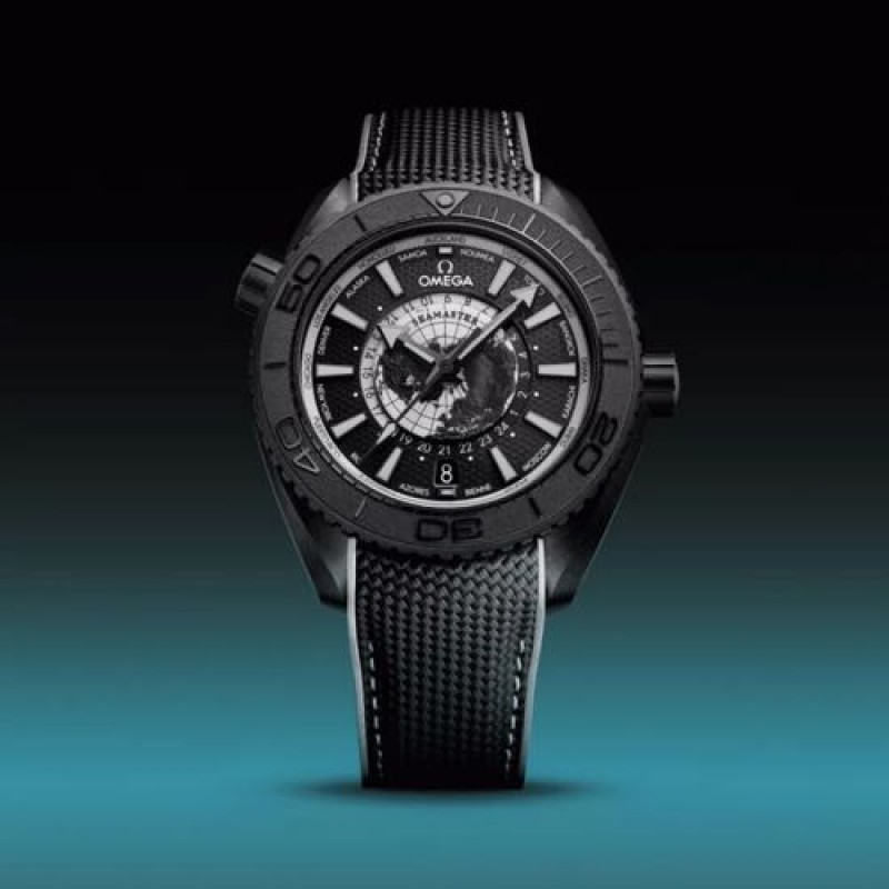Omegha Seamaster 600m Planet Ocean WorldTime Black Grey