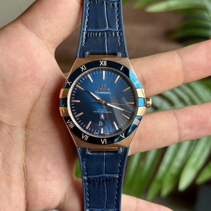 Omegha Constellation Blue Rose Gold