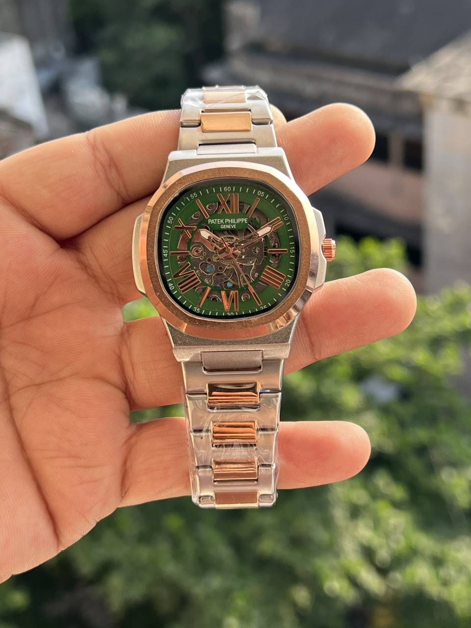 PATEK PHILIPP PREMIUM AUTOMATIC DUAL TONE WATCH