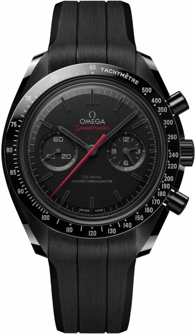 Omegg a Speedmaster Dark Side of the Moon black white Red niddle