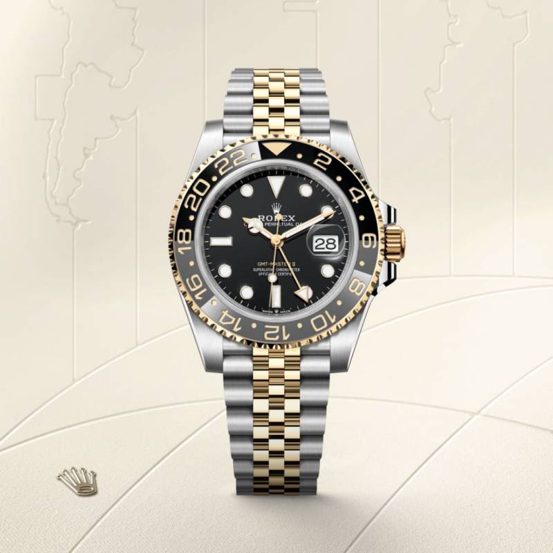 Roleex Men GMT Master ll Gold Silver