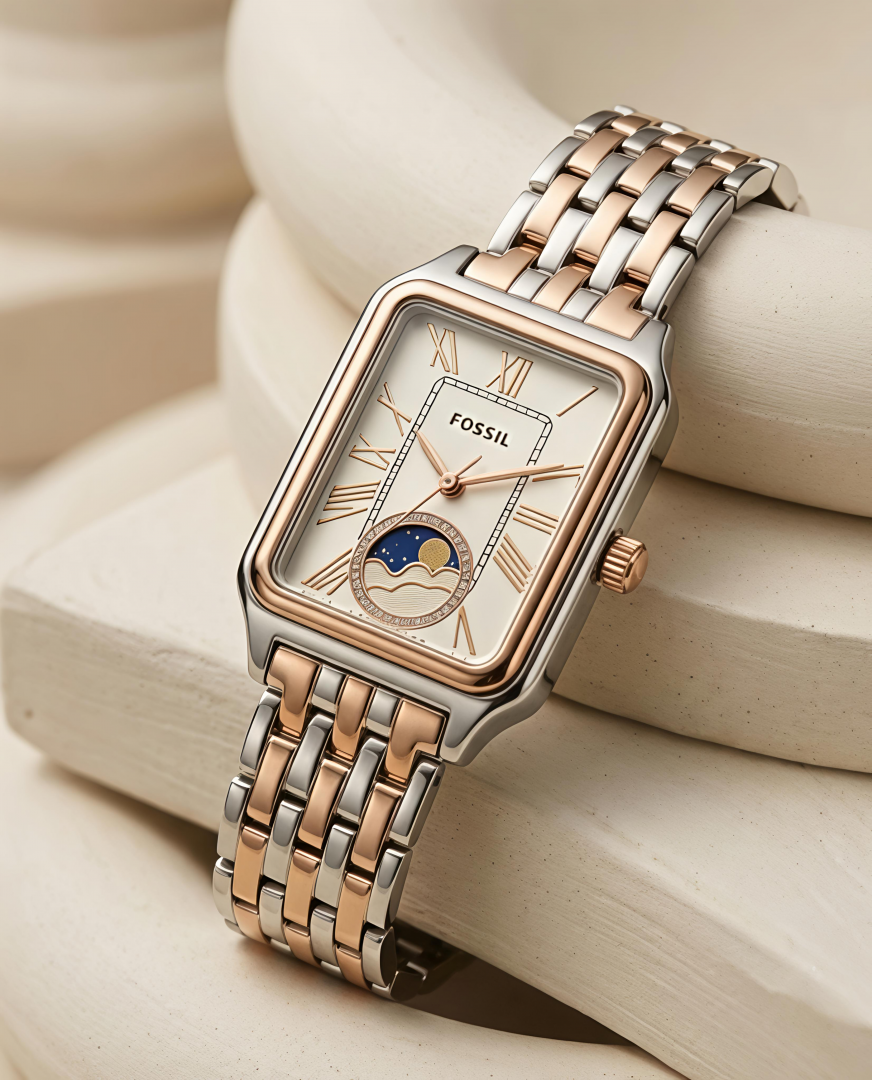 Fossii l Raquel Sun Moon 2Ton Rose-Gold White