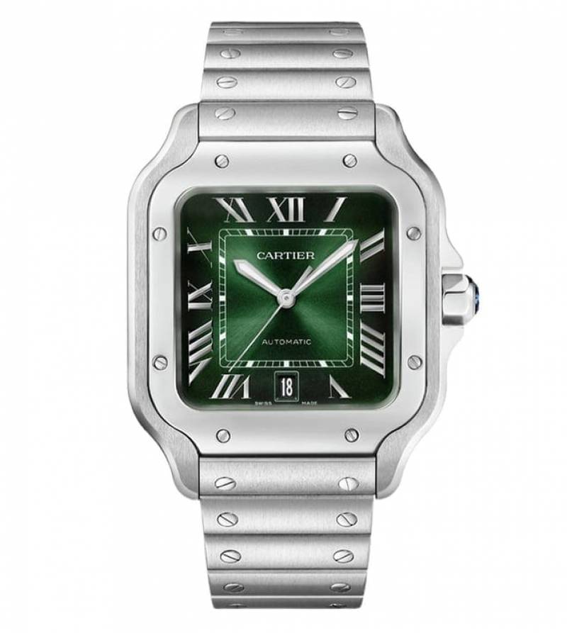 Cartiie r Santos Automatic silver green