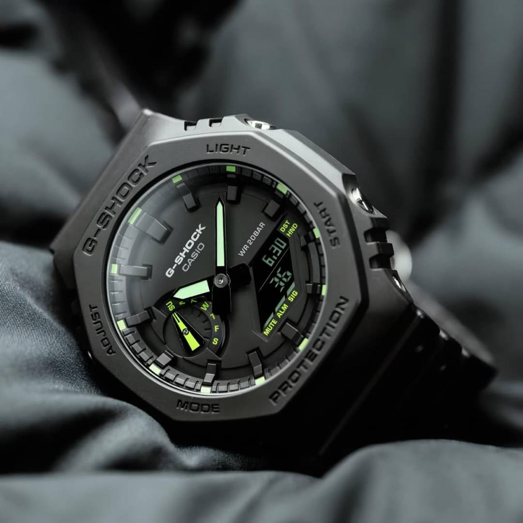 Casio g shock ga2100 black and green