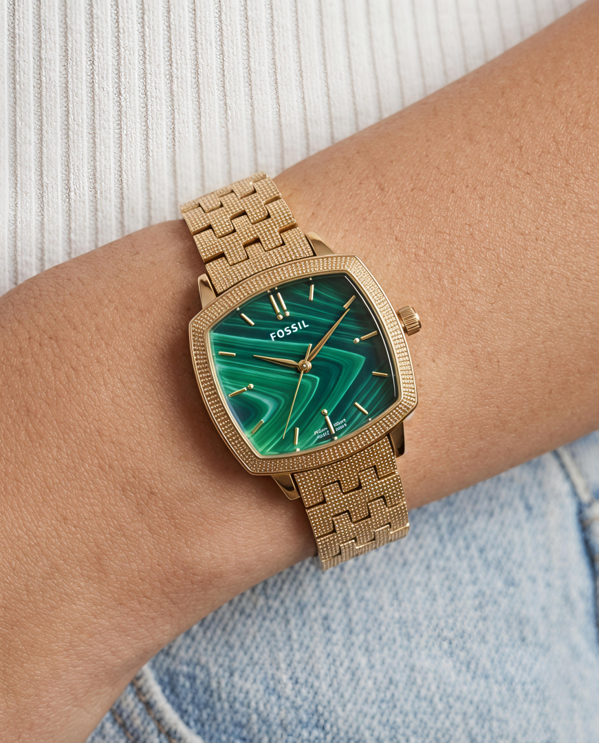 Fossii l x Nick Jonas Ladies Gold Green 01