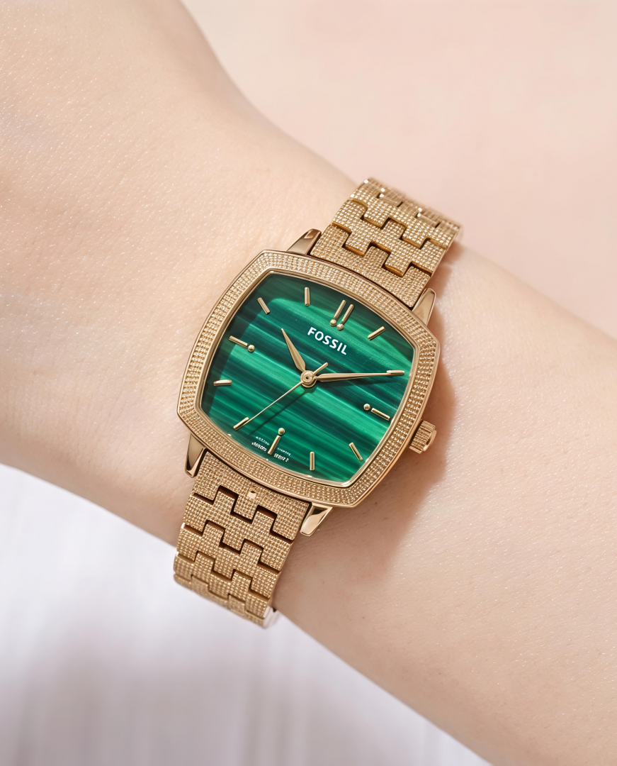 Fossii l x Nick Jonas Ladies Gold Green 02