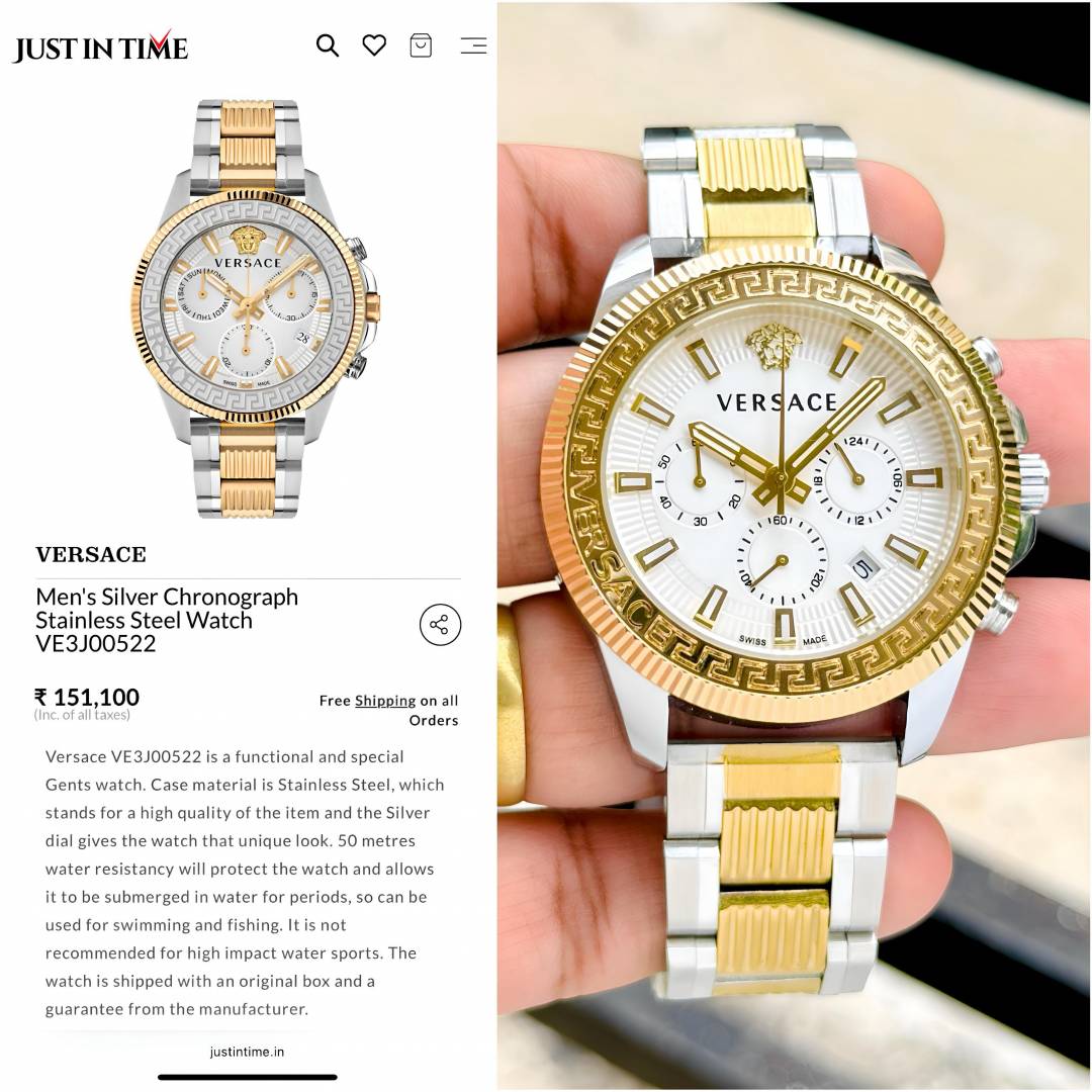 Versace Greca Action Chronograph 2 ton gold white