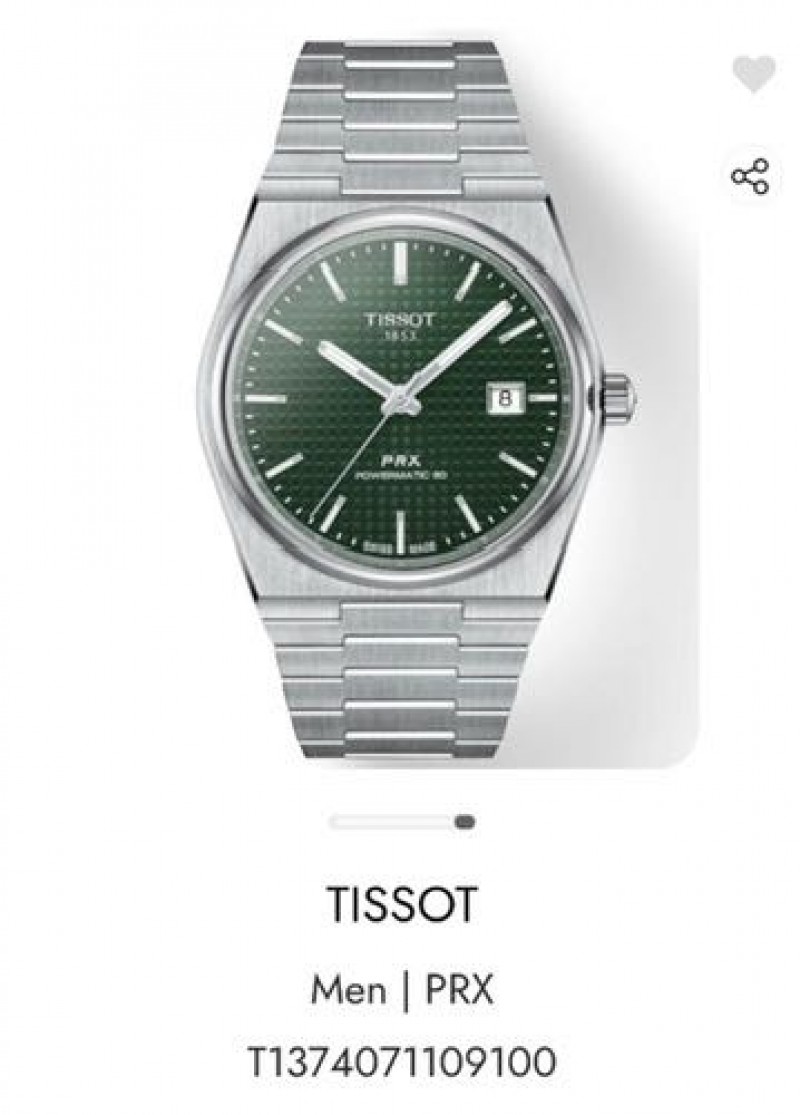 Tisot Prx Powermatic 80 40mm Green Authentic Store Quality