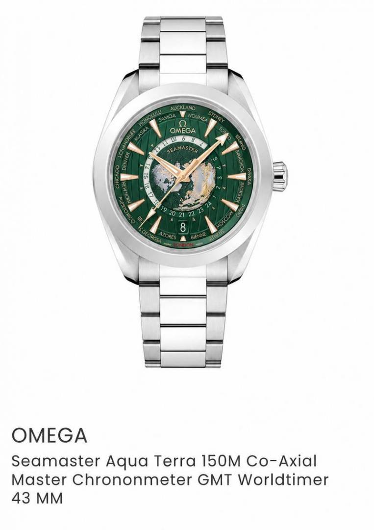 Omegga Seamaster Mens Aqua Terra Shades 150M 43 Green Dial