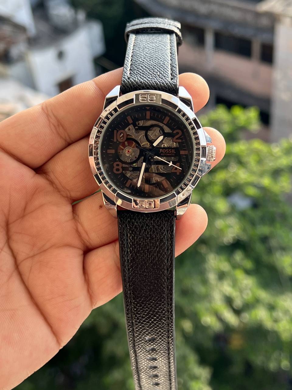 FOSSI BRONSON AUTOMATIC PREMIUM LEATHER WATCH