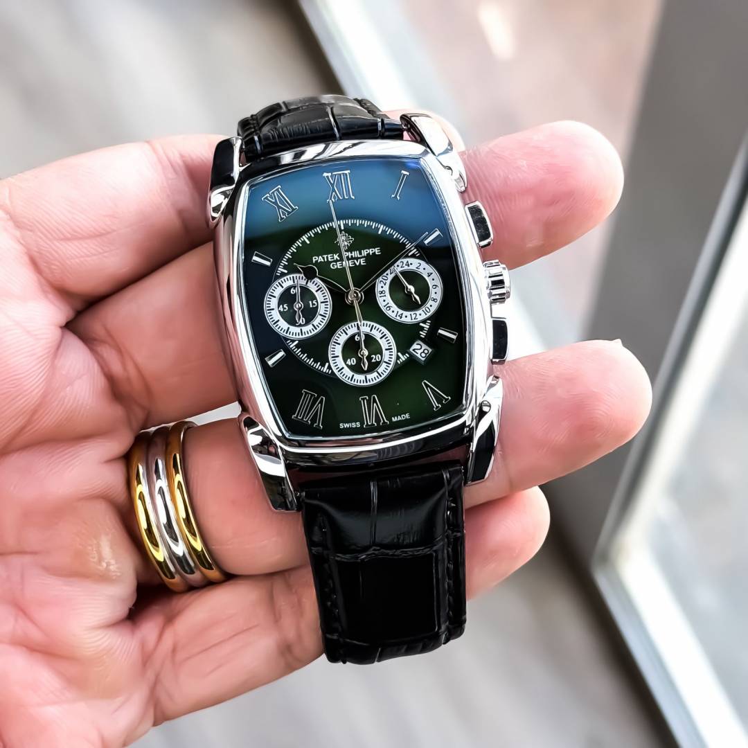 PATEK PHILLIPPE MEN WATCH SILVER GREEN