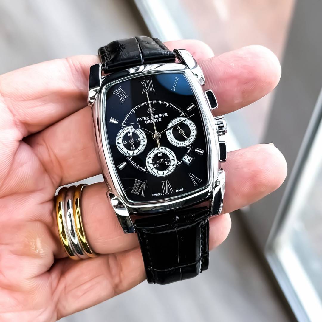 PATEK PHILLIPPE MEN WATCH SILVER BLUE
