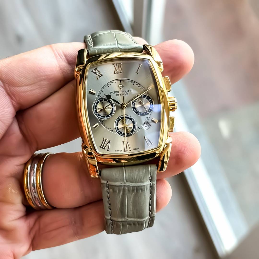 PATEK PHILLIPPE MEN WATCH GREY GOLD