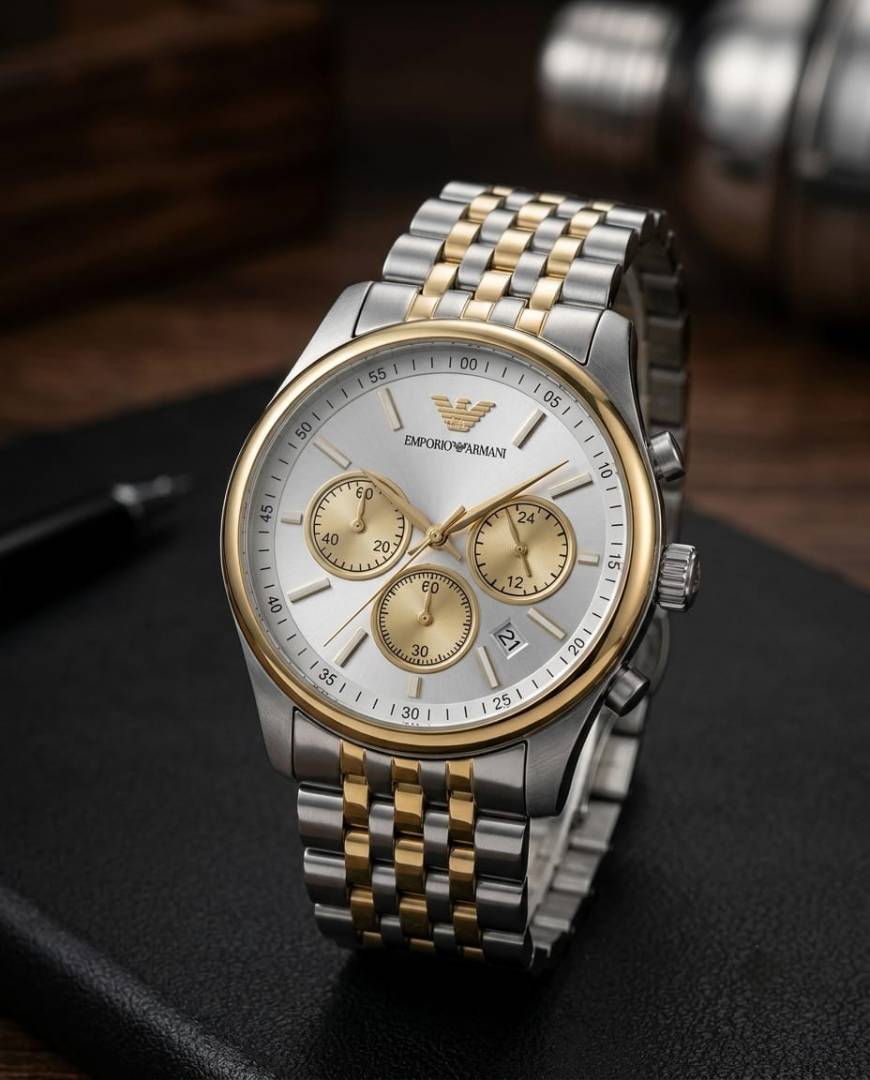 Emporio Armaan i AR11581 Chronograph 2Ton-Gold-White