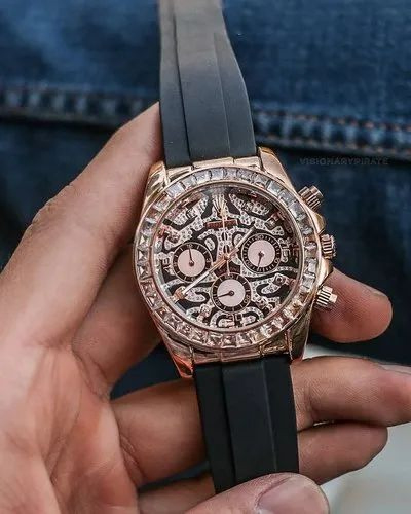 Roleex Daytona Tiger Eye Rose Gold