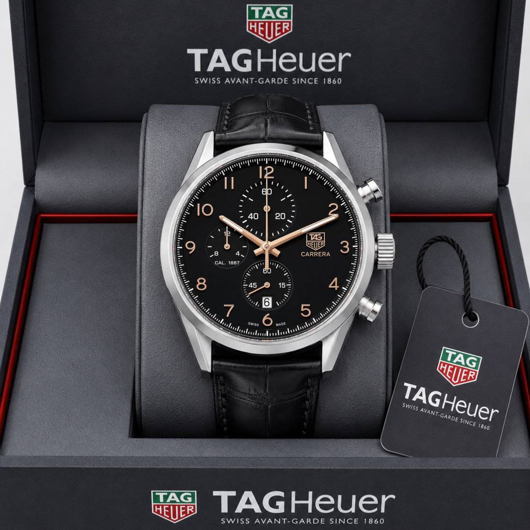 TAG Heueer Carrera Calibre 1887 Automatic Chronograph black and black