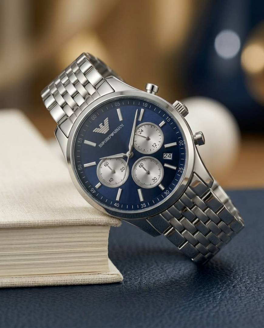 Emporio Armaan i AR11581 Chronograph Silver-Blue