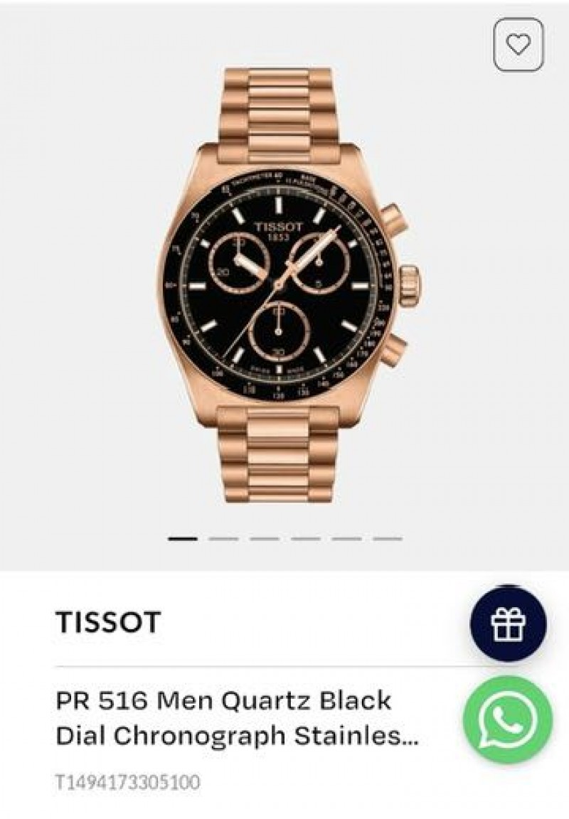 Tisot PR516 Rose Gold Black Authentic Store Quality
