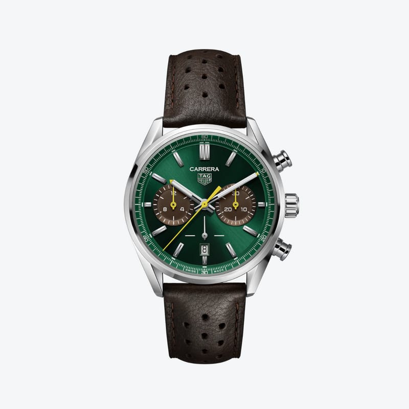TAG Heuuer CarreraTag Huer Carrera Chronograph Limited Edition dark brown and green