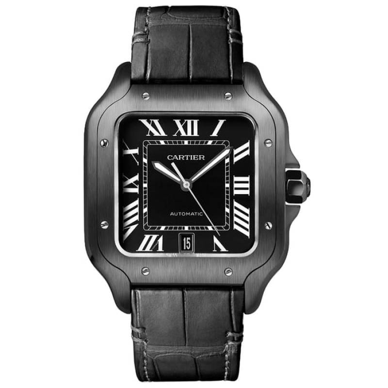 Cartiie r Santos Automatic black Roman ank