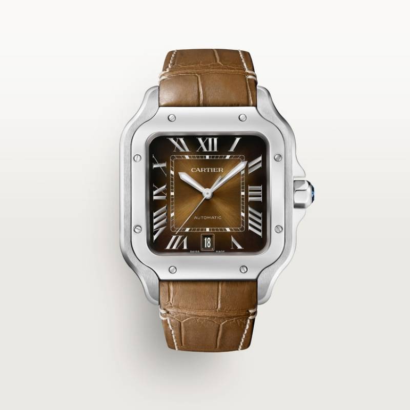 Cartiie r Santos Automatic brown Roman ank
