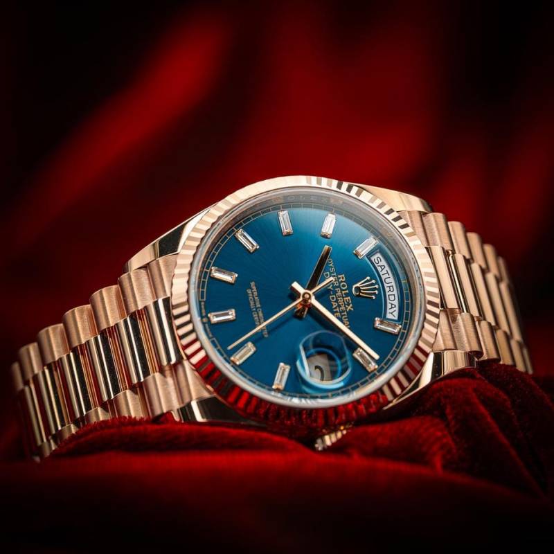 Rolee x Oyster Perpetual Day Date 40 Battery Copper-Blue-Diamond