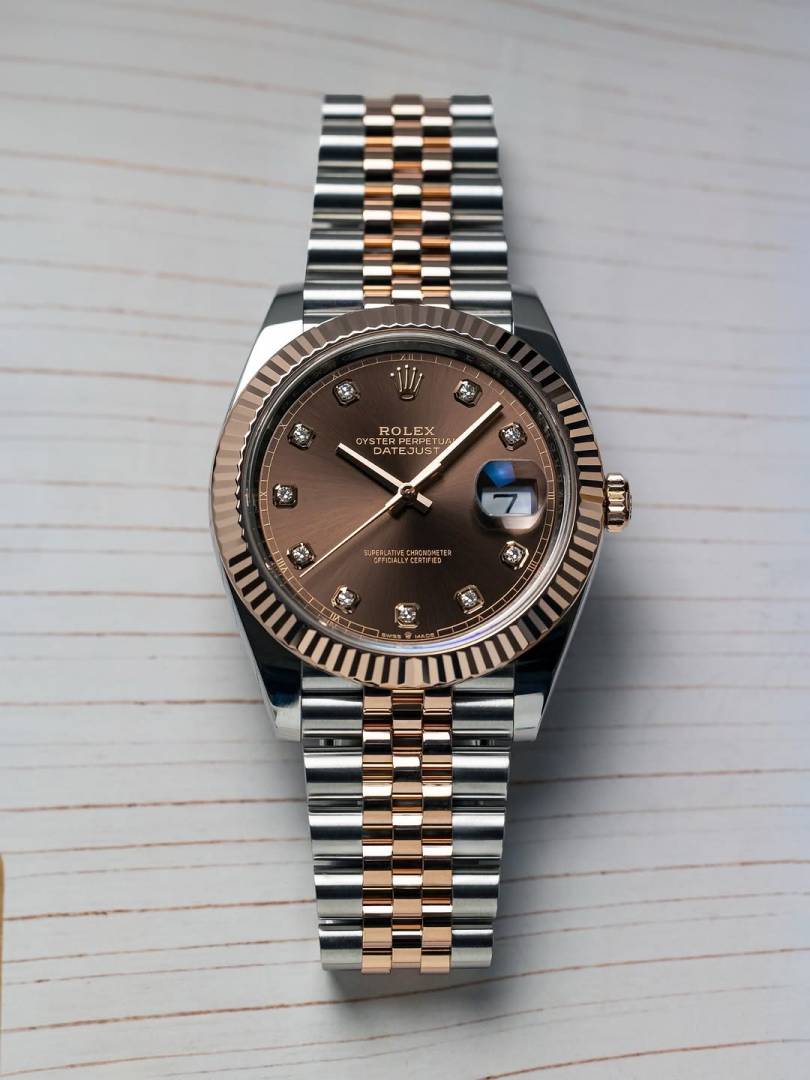 Rolee x Oyster Perpetual Date Just 2Ton Copper Brown Diamond