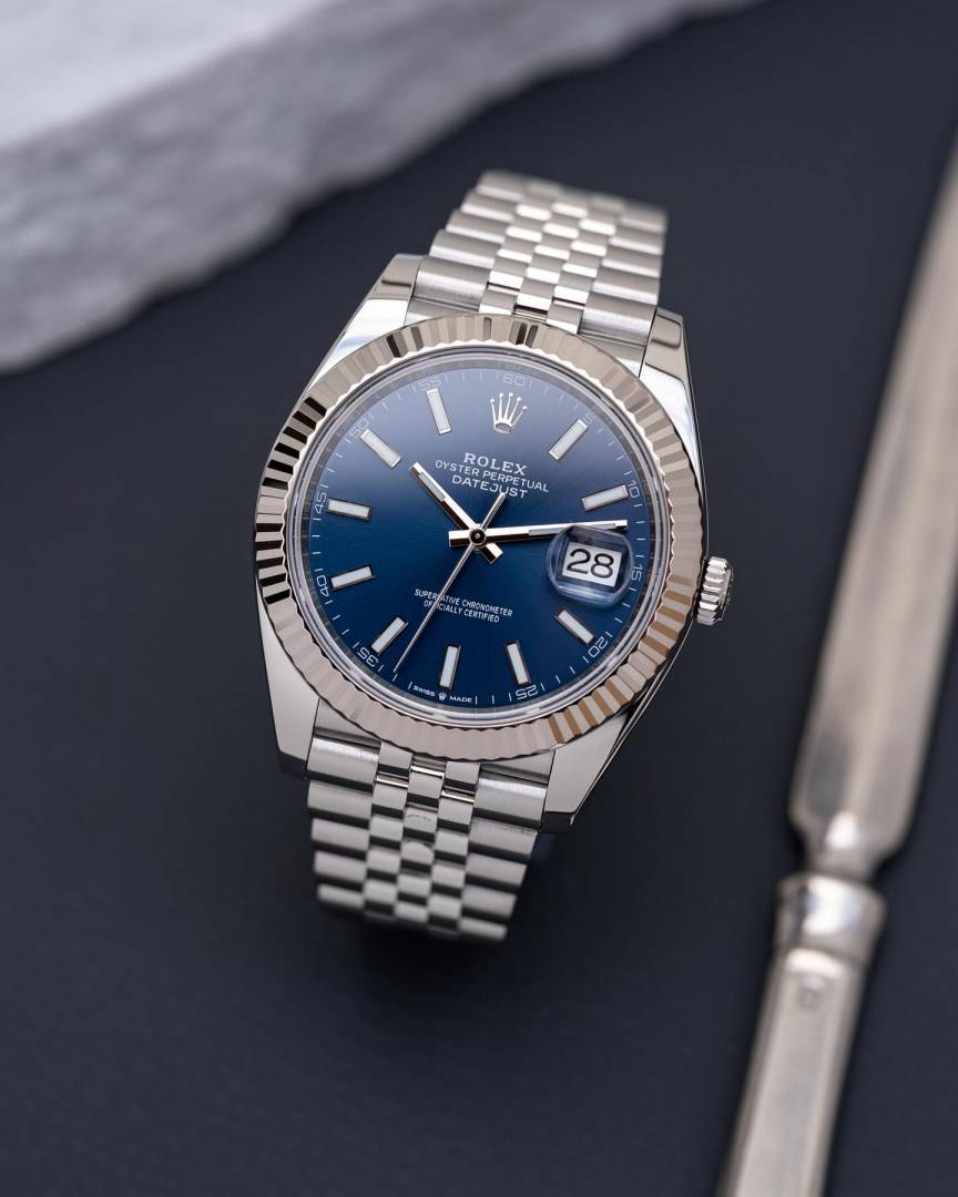 Rolee x Oyster Perpetual Date Just Silver Blue