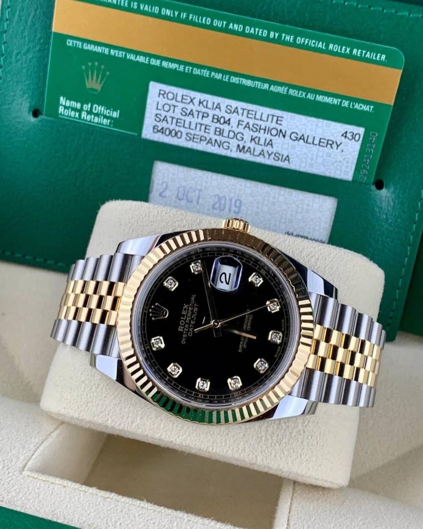 Rolee x Oyster Perpetual Date Just Diamond 2Ton Gold Black