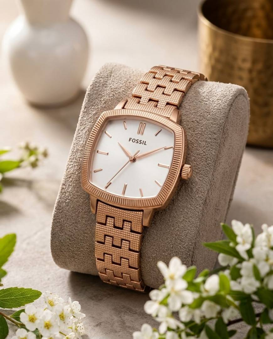Fossii l x Nick Jonas Ladies Rose Gold White