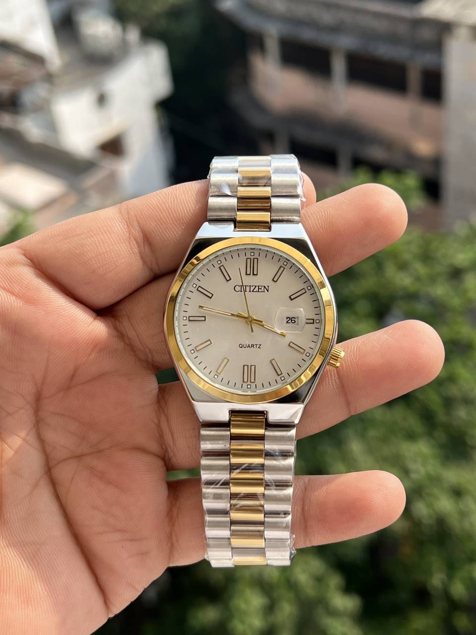 CITIZE DUAL TONE WHITE DIAL