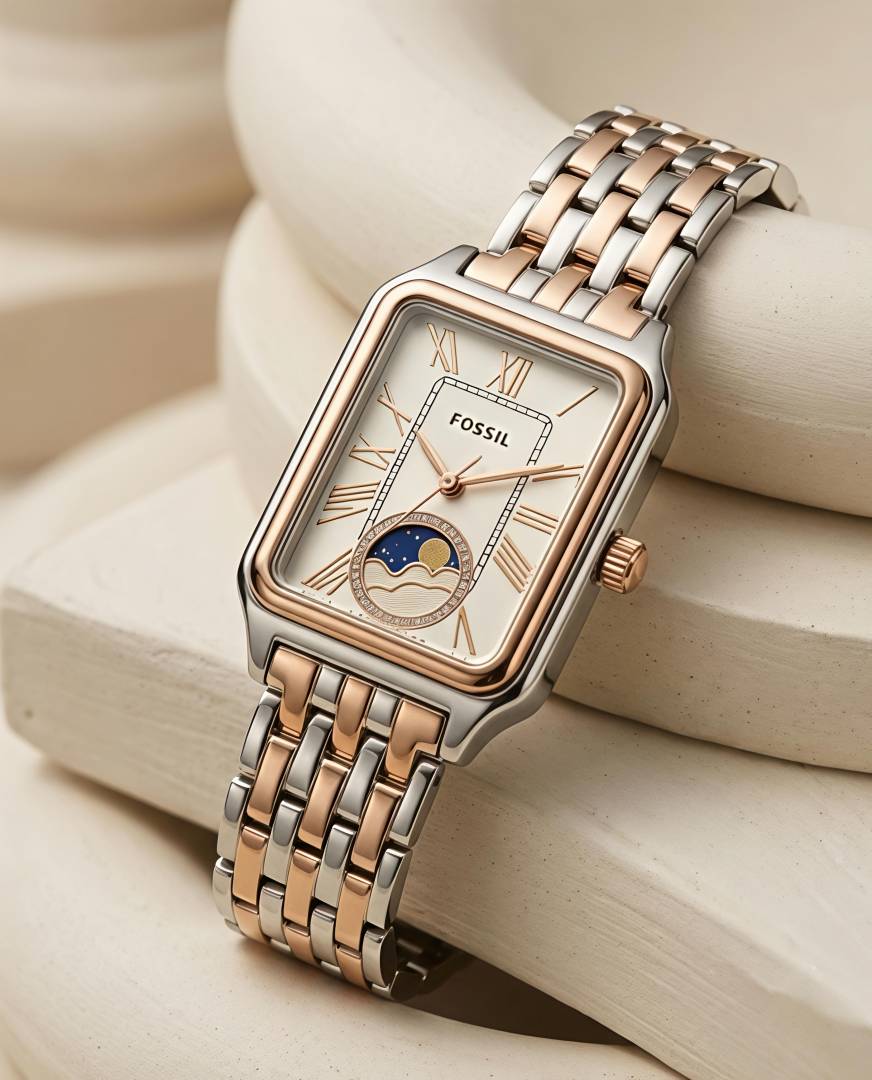 Fossii l Raquel Sun Moon 2Ton Rose-Gold White